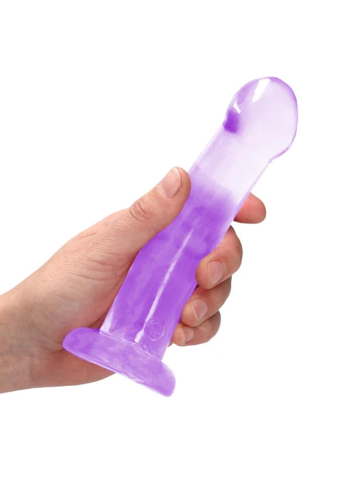 Realrock Crystal Clear - Non Realistic Dildo With Suction Cup 6.7&#39;&#39; / 17cm - Purple