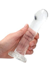 Realrock Crystal Clear - Non Realistic Dildo With Suction Cup 6.7'' / 17cm - Transparent