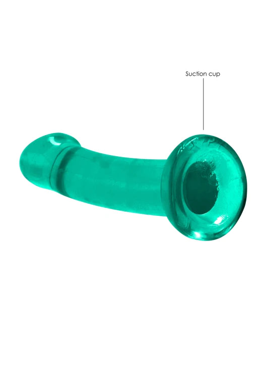 Realrock Crystal Clear - Non Realistic Dildo With Suction Cup 6.7&#39;&#39; / 17cm - Turquoise
