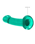 Realrock Crystal Clear - Non Realistic Dildo With Suction Cup 6.7'' / 17cm - Turquoise