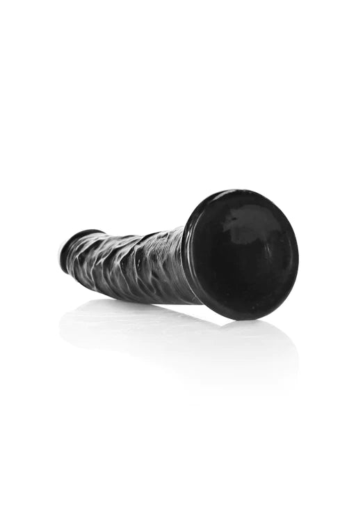 Realrock - Slim Realistic Dildo with Suction Cup 6''/ 15.5 cm - Black - K. P.