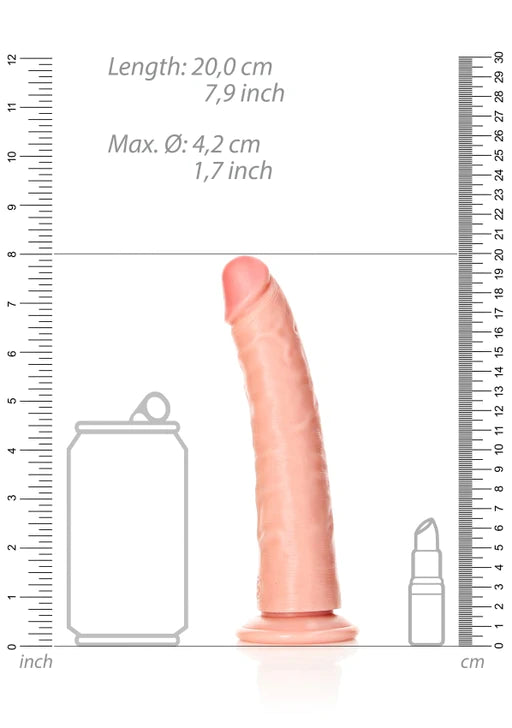 Realrock - Slim Realistic Dildo with Suction Cup 7''/ 18 cm - Flesh - K. P.