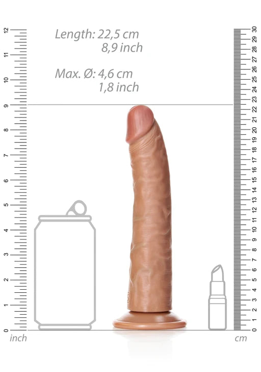 Realrock - Slim Realistic Dildo with Suction Cup 8''/ 20.5 cm - Tan - K. P.