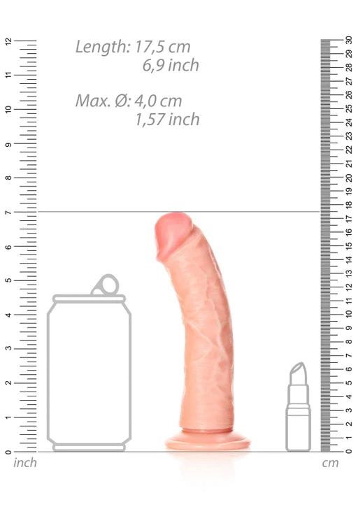 Realrock - Curved Realistic Dildo with Suction Cup 6''/ 15.5 cm - Flesh - K. P.