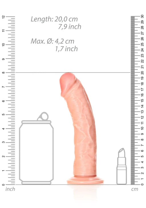 Realrock - Curved Realistic Dildo with Suction Cup 7'' - Flesh - K. P.