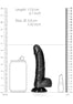 Realrock - Curved Realistic Dildo with Balls and Suction Cup 6''/ 15.5 cm - Black - K. P.