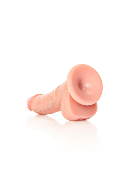 Realrock - Curved Realistic Dildo with Balls and Suction Cup 6''/ 15.5 cm - Flesh - K. P.