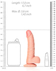 Realrock - Curved Realistic Dildo with Balls and Suction Cup 6''/ 15.5 cm - Flesh - K. P.