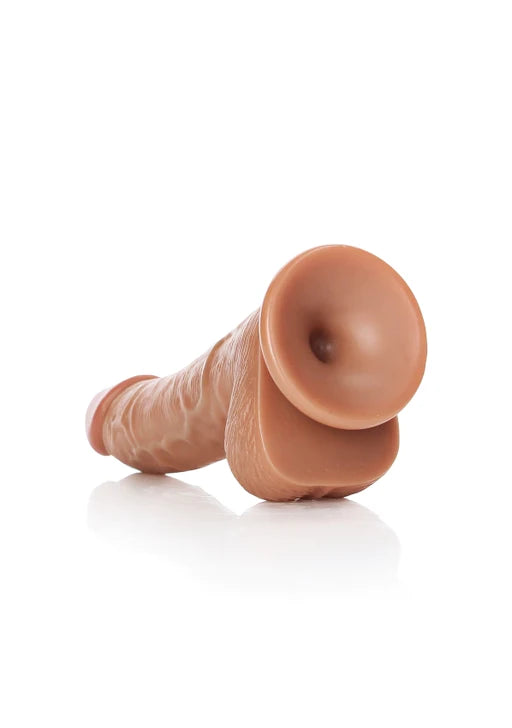 Realrock - Curved Realistic Dildo with Balls and Suction Cup 6''/ 15.5 cm - Tan - K. P.