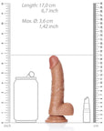 Realrock - Curved Realistic Dildo with Balls and Suction Cup 6''/ 15.5 cm - Tan - K. P.