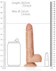 Realrock - Straight Realistic Dildo with Balls and Suction Cup 7''/ 18 cm - Tan - K. P.