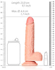 Realrock - Straight Realistic Dildo with Balls and Suction Cup 8''/ 20.5 cm - Flesh - K. P.