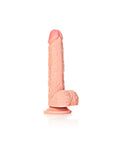 Realrock - Straight Realistic Dildo with Balls and Suction Cup 8''/ 20.5 cm - Flesh - K. P.