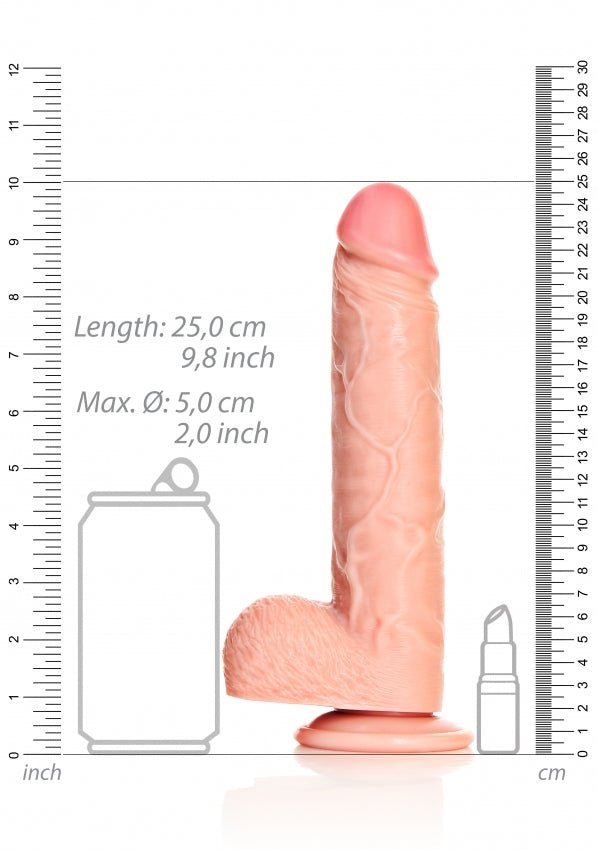 RealRock - Straight Realistic Dildo with Balls and Suction Cup 9&#39;&#39; - Flesh - K. P.