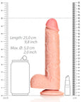 RealRock - Straight Realistic Dildo with Balls and Suction Cup 9'' - Flesh - K. P.