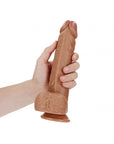 RealRock - Straight Realistic Dildo with Balls and Suction Cup 9'' - Tan - K. P.