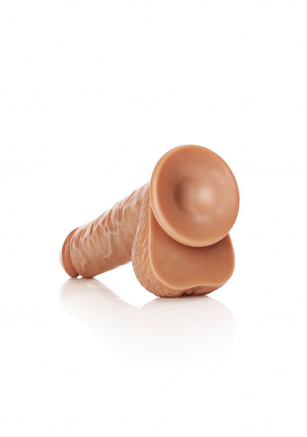 RealRock - Straight Realistic Dildo with Balls and Suction Cup 9'' - Tan - K. P.