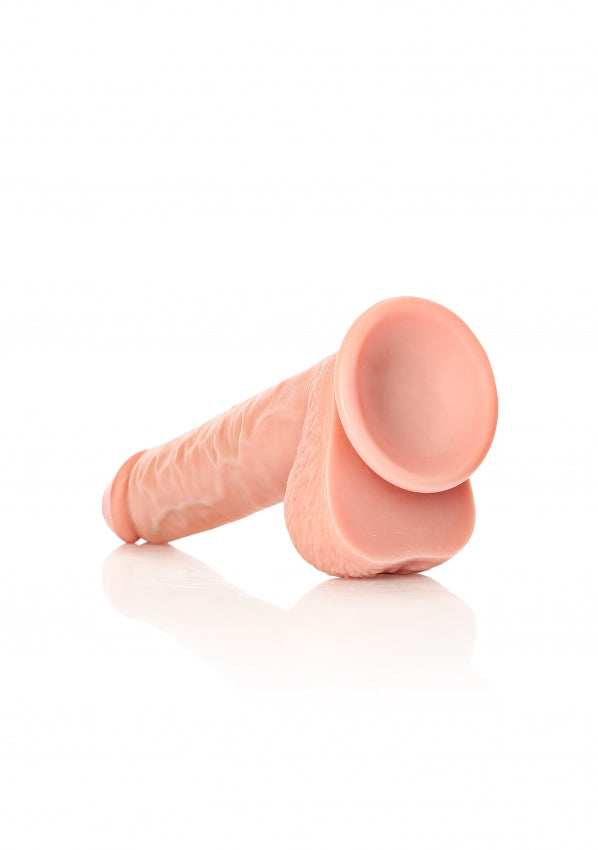 Realrock - Straight Realistic Dildo with Balls and Suction Cup 10''/ 25.5 cm - Flesh - K. P.