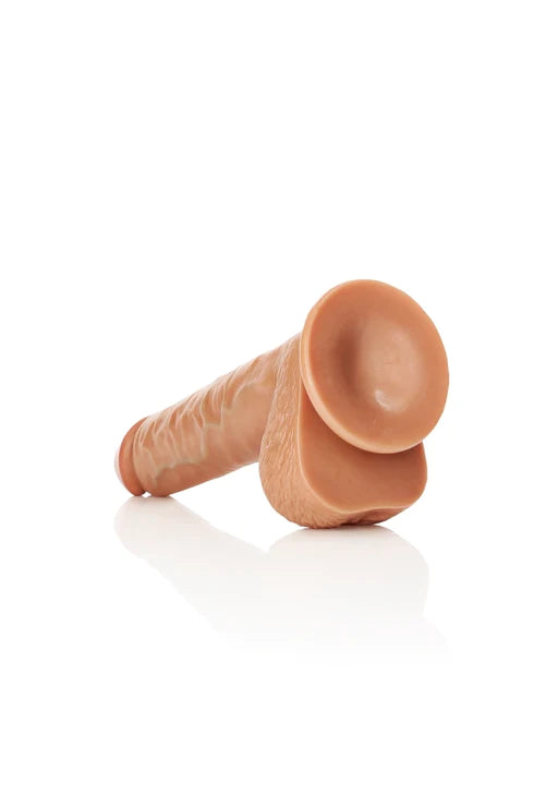 Realrock - Straight Realistic Dildo with Balls and Suction Cup 10&#39;&#39;/ 25.5 cm - Tan