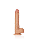 Realrock - Straight Realistic Dildo with Balls and Suction Cup 10''/ 25.5 cm - Tan