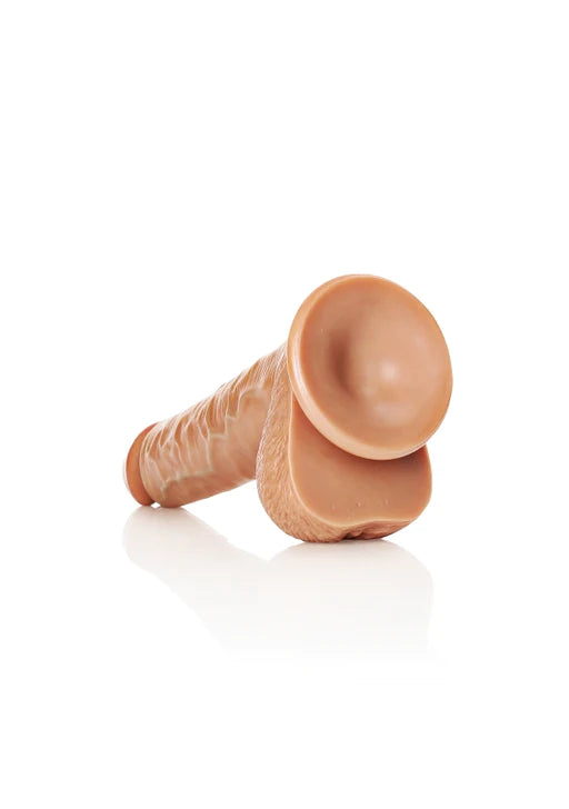 Realrock - Straight Realistic Dildo with Balls and Suction Cup 11&#39;&#39;/ 28 cm - Tan