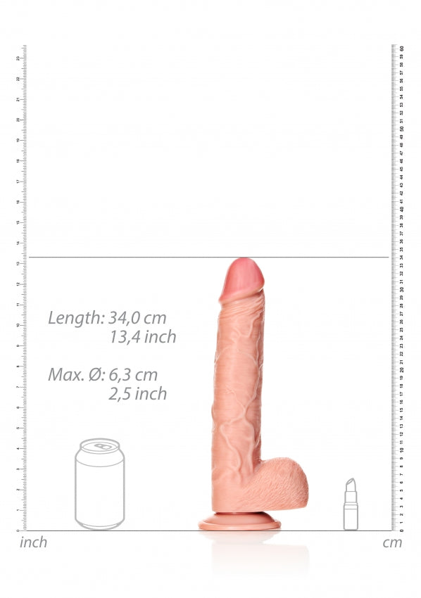 Realrock - Straight Realistic Dildo with Balls and Suction Cup 12&#39;&#39;/ 30.5 cm - Flesh - K. P.