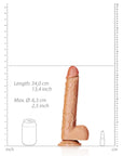 Realrock - Straight Realistic Dildo with Balls and Suction Cup 12''/ 30.5 cm - Tan