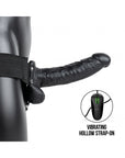 RealRock - Vibrating Hollow Strap-On with Balls 7'' - Black