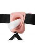 RealRock - Vibrating Hollow Strap-On with Balls 7'' - Flesh