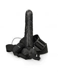 RealRock - Vibrating Hollow Strap-On with Balls 9'' - Black