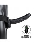 RealRock - Vibrating Hollow Strap-On with Balls 9'' - Black