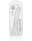 RealRock - 11" Inch Slim Translucent Dildo - Clear