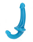 6" Inch Strapless Strap-On Glow in the Dark Neon - Blue