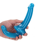 6" Inch Strapless Strap-On Glow in the Dark Neon - Blue