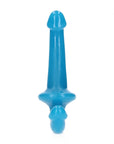 6" Inch Strapless Strap-On Glow in the Dark Neon - Blue