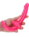 6" Inch Strapless Strap-On Glow in the Dark Neon - Pink