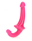 6" Inch Strapless Strap-On Glow in the Dark Neon - Pink