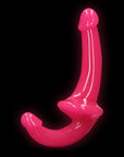 6" Inch Strapless Strap-On Glow in the Dark Neon - Pink