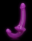 6" Inch Strapless Strap-On Glow in the Dark Neon - Purple