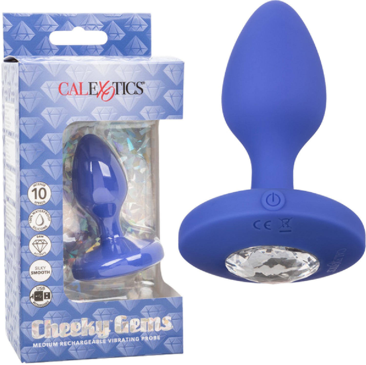 Cheeky Gems - Medium Rechargeable Vibrating Probe - Multiple Colours