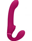 VIVE Dual Vibrating & Air Wave Tickler Strapless Strap-On - Ai - Pink