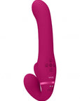 VIVE Dual Vibrating & Air Wave Tickler Strapless Strap-On - Ai - Pink