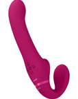 VIVE Dual Vibrating & Air Wave Tickler Strapless Strap-On - Ai - Pink