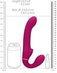 VIVE Dual Vibrating & Air Wave Tickler Strapless Strap-On - Ai - Pink