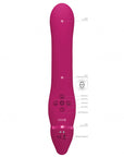 VIVE Dual Vibrating & Air Wave Tickler Strapless Strap-On - Ai - Pink