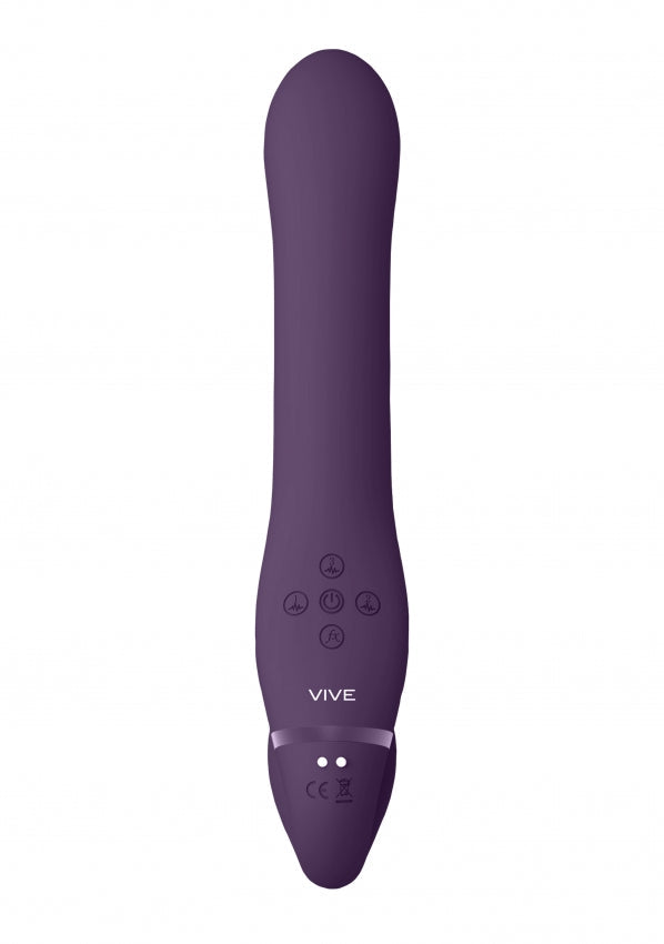 VIVE Dual Vibrating &amp; Air Wave Tickler Strapless Strap-On - Ai - Purple