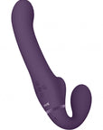 VIVE Dual Vibrating & Air Wave Tickler Strapless Strap-On - Ai - Purple