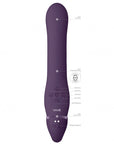 VIVE Dual Vibrating & Air Wave Tickler Strapless Strap-On - Ai - Purple