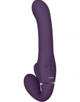 VIVE Dual Vibrating & Air Wave Tickler Strapless Strap-On - Ai - Purple