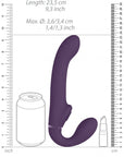 VIVE Dual Vibrating & Air Wave Tickler Strapless Strap-On - Ai - Purple